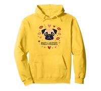 Carlini e Baci: Adorabile Regalo Romantico per San Valentino Amante dei Cani Felpa con Cappuccio, Unisex per Adulti, Limone, M