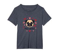 Carlini e Baci: Adorabile Regalo Romantico per San Valentino Amante dei Cani Maglietta, Donna Plus-Size, Pervinca, 2X