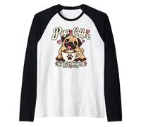 Carlini e caffè Rendono la Vita più Luminosa Amante del caffè dei Cani Maglia con Maniche Raglan
