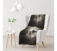 Carlini Famiglia Bokeh Madre e Cucciolo Cani Animali Domestici,Coperta morbida, calda, anti-pilling, in flanella, peluche, 76 x 102 cm