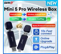 CarlinKit 5.0 2In1 Mini 5 Pro Cablato A Wireless Android Auto Smart CarPlay Box WiFi Bluetooth Auto Connect Plug And Play Per Auto