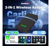 CarlinKit 5.0 C2Air Adattatore Wireless 2-in-1 da Cablato a Wireless per CarPlay e Android Auto, Connessione Automatica per Auto OEM, Box per Aggiornamento Online