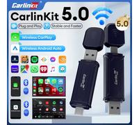 CarlinKit 5.0 Mini 5 Pro Smart CarPlay Dongle USB Wireless Android Auto CarPlay Dual Channel Work 2.4Ghz & 5Ghz WiFi Bluetooth Wireless Auto Connect Phone