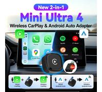 CarlinKit 5.0 Mini Ultra 4 Adattatore Wireless per CarPlay e Android Auto, Plug & Play, Connessione WiFi e Bluetooth Automatica, Aggiornamento OTA