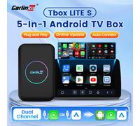 CarlinKit 5 in 1 Lite S Android TV Box CarPlay Ai Box Supporto Netflix Wireless CarPlay e Android Auto Dispositivo HDMI USB Plug & Play Aggiornamento online 2.4G e 5Ghz WiFi Bluetooth Auto Connect