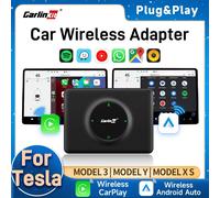 CarlinKit Adattatore USB Wireless Android Auto CarPlay 2-in-1 Smart Box per Tesla Modello 3 Modello Y 2.4G e 5Ghz WiFi BLE Auto Connect