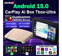 CarlinKit Android 15 Tbox-Ultra CarPlay Ai Box per Netflix YouTube con Chip Qualcomm SM6350, Wireless Android Auto CarPlay TV Box GPS