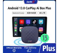 Carlinkit CarPlay Ai Box Android 13 CarPlay Wireless Android Auto 4 + 64G Qualcomm 6125 Smart Android Car TV Box per Volvo VW Kia