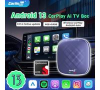 Carlinkit CarPlay Ai TV Box Android13 Plus 4G + 64G QCM 8-Core 665 6125 Wireless CarPlay Android Auto per YouTube Netflix 4G LTE JP Android 13 4GB 64GB
