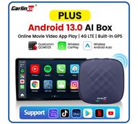 Carlinkit CarPlay Ai TV Box Plus Android13 64G 128G QCM 4/8 Core Wireless CarPlay Android Auto per YouTube Netflix 4G Lte