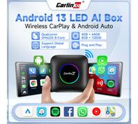 Android 13 CarlinKit Android Auto Wireless CarPlay AI TV Box QCM6125 SM6225 Schermo diviso a 8 core LED SM6225 NA 8GB 128GB
