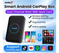 CarlinKit Lite Android TV Box Adattatore wireless 3 in 1 Supporto Netflix IPTV Wireless Android Auto e CarPlay Dongle per autoradio