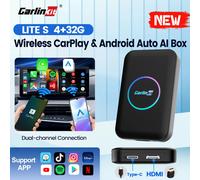 CarlinKit Mini Wireless Carplay TV Box 4 + 32G 5 in 1 Android Auto Wireless AI Box Display HD Adattatore CarPlay per Youtube Neflix