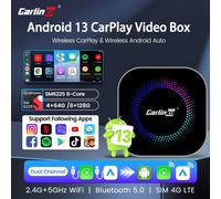 CarlinKit R2 Android 13 CarPlay Smart Ai Box Wireless CarPlay Android Auto Adattatore 3 in 1 per Netflix Video 8 Core SIM/TF Card