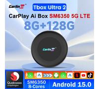 CarlinKit Ultra 2 5G/4G CarPlay Ai Box Android 15 Wireless Android Auto TV Box 8G+128G WiFi 6 e SIM Card Aggiornamento FOTA per IPTV GPS