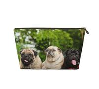 Carlino Amicizia Bokeh Cani Animali Amici Carlino, Borsa per il trucco Borsa per cosmetici Borsa da toilette da viaggio portatile Borsa da toilette