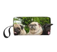 Carlino Amicizia Bokeh Cani Animali Amici Carlino, Borsa per il trucco Borsa per cosmetici Borsa da toilette da viaggio portatile Borsa per trucco Organizer