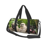 Carlino Amicizia Bokeh Cani Animali Amici Carlino, Borsone da viaggio di grande capacità Borsa rotonda Borsa da viaggio sportiva Borsa da viaggio Borsa da fitness