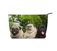 Carlino Amicizia Bokeh Cani Animali Domestici Amici Carlino, Borsa per cosmetici in velluto a coste Borsa per il trucco Borsa da viaggio portatile