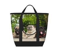 Carlino Amicizia Bokeh Cani Animali Domestici Amici Carlino,Borsa porta pranzo grande capacità isolata per donne e uomini, lavoro, picnic, viaggi
