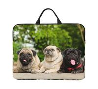 Carlino Amicizia Bokeh Cani Animali Domestici Amici Carlino, Custodia per laptop da 14 pollici, borsa per notebook, custodia per laptop, valigetta con maniglia