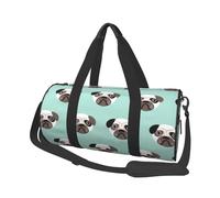 Carlino Blu Cucciolo Illustrazione Modello Per Bambini, Borsone da viaggio di grande capacità Borsa rotonda Borsa da viaggio sportiva Borsa da viaggio Borsa da fitness