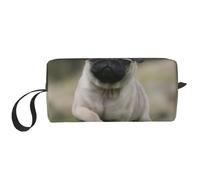 Carlino Bokeh Cucciolo Cani Prato Animali Carlino, Borsa per il trucco Borsa per cosmetici Borsa da toilette da viaggio portatile Borsa per trucco Organizer