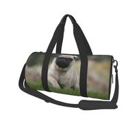 Carlino Bokeh Cucciolo Cani Prato Animali Carlino, Borsone da viaggio di grande capacità Borsa rotonda Borsa da viaggio sportiva Borsa da viaggio Borsa da fitness