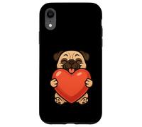 Carlino cane amante degli animali cuore San Valentino mamma papà bambini Custodia per iPhone XR
