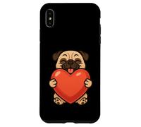 Carlino cane amante degli animali cuore San Valentino mamma papà bambini Custodia per iPhone XS Max