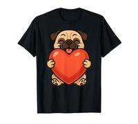 Carlino Cane Amante degli Animali Cuore San Valentino Mamma papà Bambini Maglietta