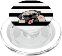 Carlino cane animale domestico nero bianco strisce a righe PopSockets PopGrip per MagSafe