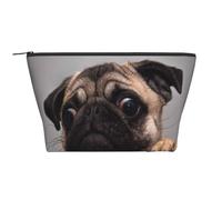 Carlino cane avido divertente, Borsa da toilette Borsa per trucco Borsa per cosmetici Borsa da toilette da viaggio portatile
