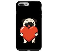 Carlino cane grande cuore San Valentino mamma papà bambini Custodia per iPhone 7 Plus/8 Plus