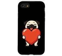 Carlino cane grande cuore San Valentino mamma papà bambini Custodia per iPhone SE (2020) / 7/8