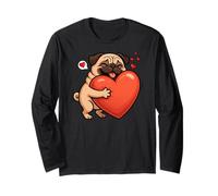 Carlino Cane San Valentino Amante degli Animali Cuore Mamma papà Bambini Maglia a Manica