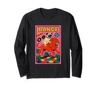 Carlino che cavalca un leone, danza pop art brillante Maglia a Manica