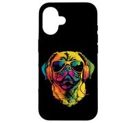 Carlino con Occhiali da Sole Beige Cani Love Carlin Carino Custodia per iPhone 16