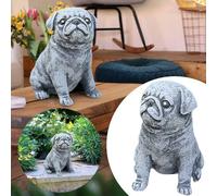 Carlino Cucciolo Statua in resina Ornamenti da giardino Dipinto a mano per