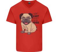 Carlino i Didn Fart My Mozzicone Blew Ti Un Bacio Uomo Scollo A V Cotone T-Shirt