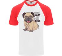 Carlino I Didnt Fart il Mio Sedere Blew Ti Un Bacio Uomo S/S Baseball Maglietta