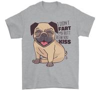 Carlino I Didnt Fart il Mio Sedere Blew Ti Un Bacio Uomo T-Shirt 100% Cotone