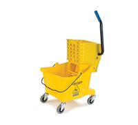 Carlisle 3690804 - Secchio per Mocio Commerciale con Strizzatore Laterale, Capacità 26 Litri, Giallo