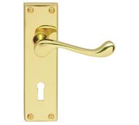 Carlisle Brass Leva vittoriana su piastra posteriore di fissaggio frontale - Serratura 57 mm c/c in ottone