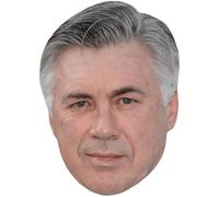 Carlo Ancelotti (Grey Hair) Maschere di persone famose, facce di cartone