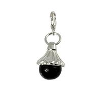Carlo Biagi Ciondolo da donna a forma di sfera, in argento 925, colore nero, CSRSS03, Argento sterling