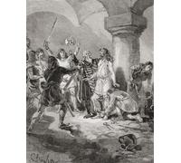 Carlo Martello imprigionato per ordine di Plectrude per impedire una rivolta per suo conto in Austrasia. Charles Martel c._688 741 figlio illegittimo di Pepino di Herstal. leader politico e militare