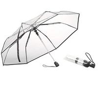 Carlo Milano Amazon Fashion - Ombrello Trasparente: Ombrello Automatico Stabile, Tetto Trasparente, 100 cm di Apertura (Tascabile, Stabile, Mini)