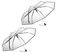 Carlo Milano Ombrello: Set da 2 Ombrello Automatico da Tasca, Tetto Trasparente, 100 cm di Apertura (Donna, Viaggio, Mini)
