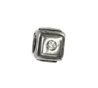 CarloBiagi Beads Perla Quadrata Zirconia 925 Argento BBSCZ65C